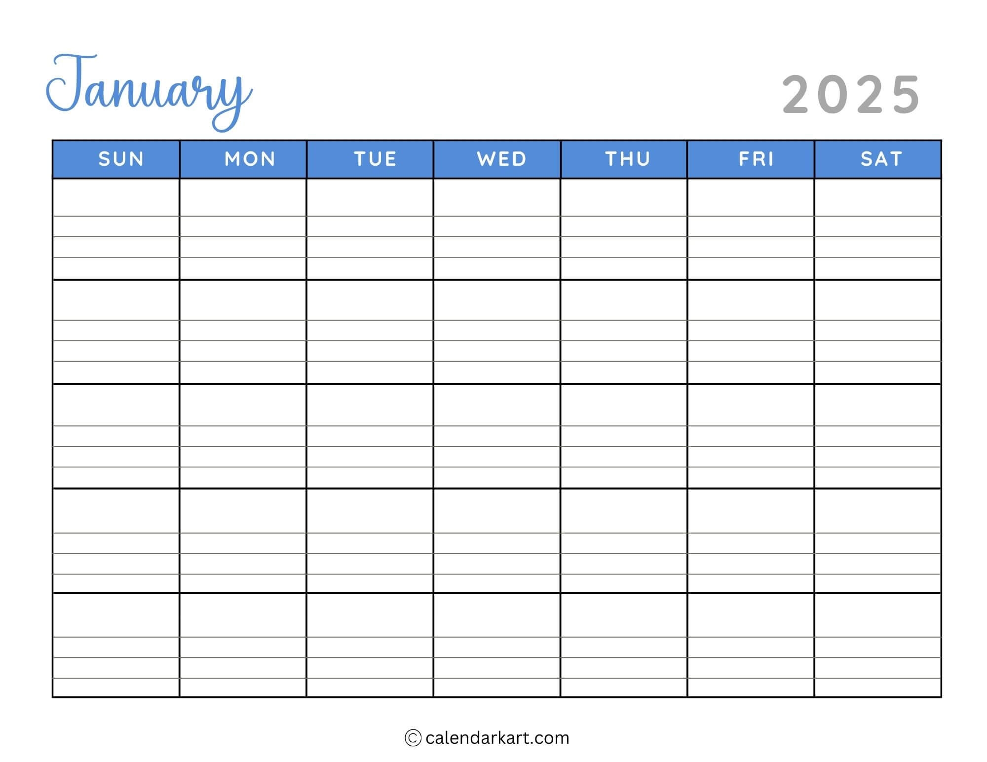 Free Printable Lined Calendar Templates