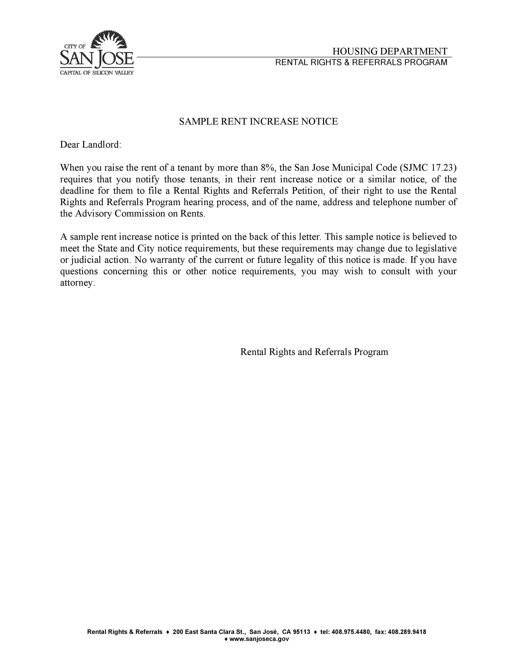 46 Friendly Rent Increase Letters U0026 Notices DOC PDF 