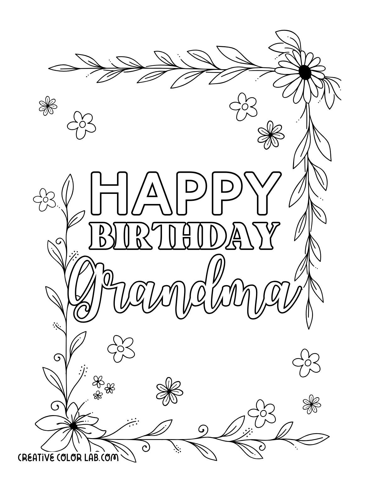 46 Happy Birthday Coloring Pages Free PDF Printables