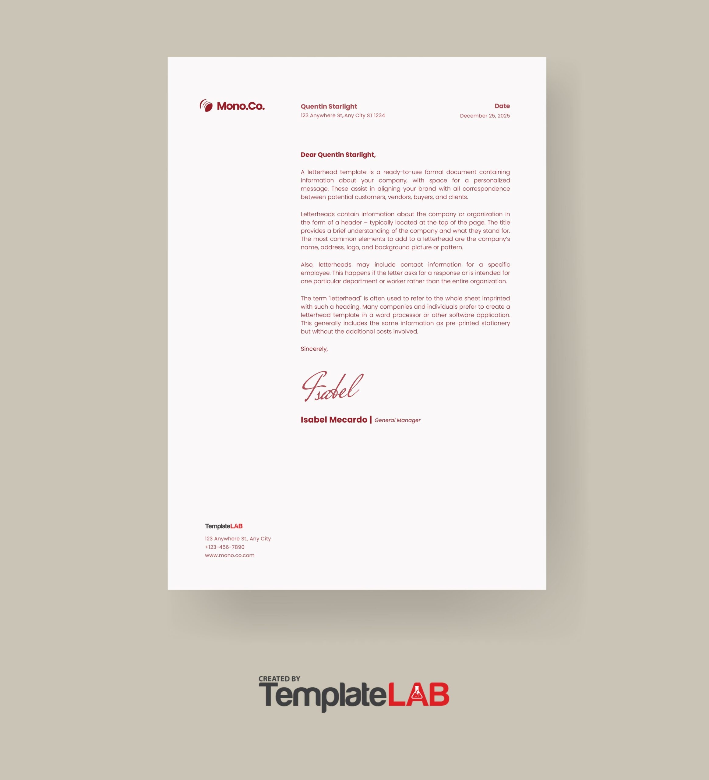 48 Free Letterhead Templates U0026 Examples Company Business Personal  48 Free Letterhead Templates U0026 Examples Company Business Personal
