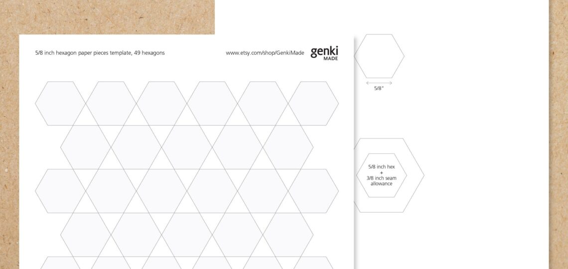 5 8 Inch Hexagon English Paper Piecing EPP Instant Download Printable A4 U0026 US Letter PDF Templates Etsy UK