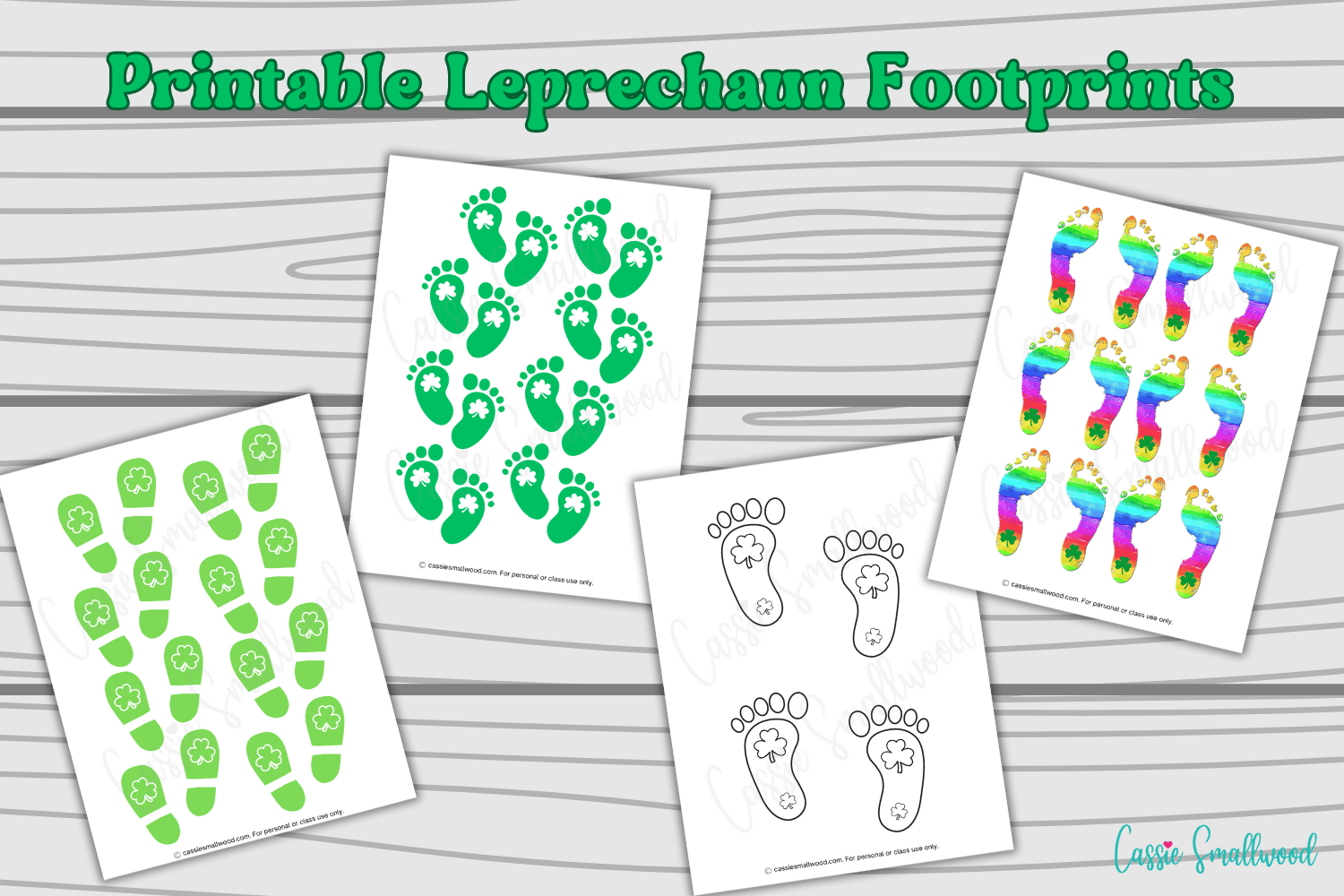 6 Fun Leprechaun Footprints Printables FREE Cassie Smallwood