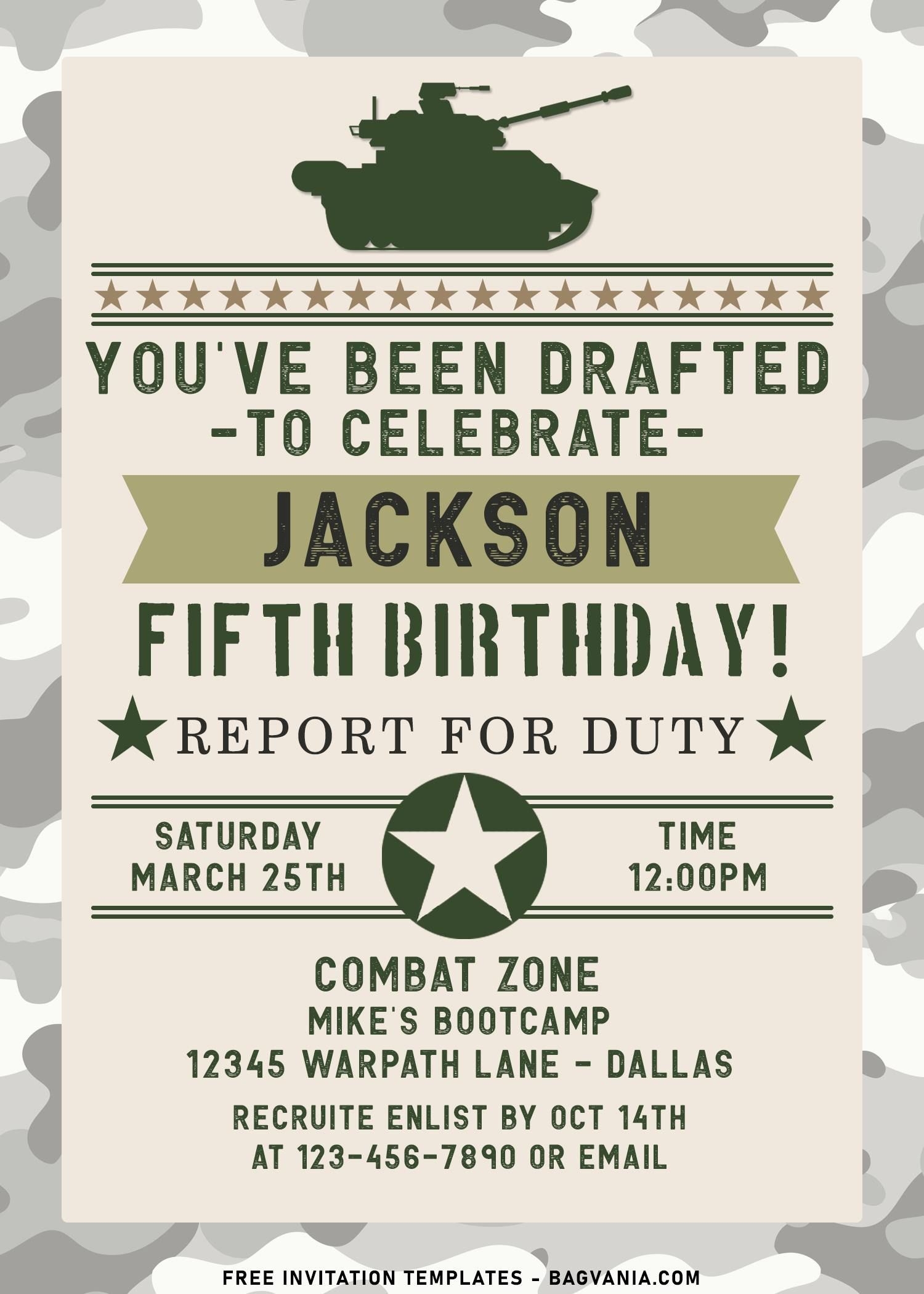 8 Military Vehicle Boys Birthday Invitation Templates 8 Military Vehicle Boys Birthday Invitation Templates