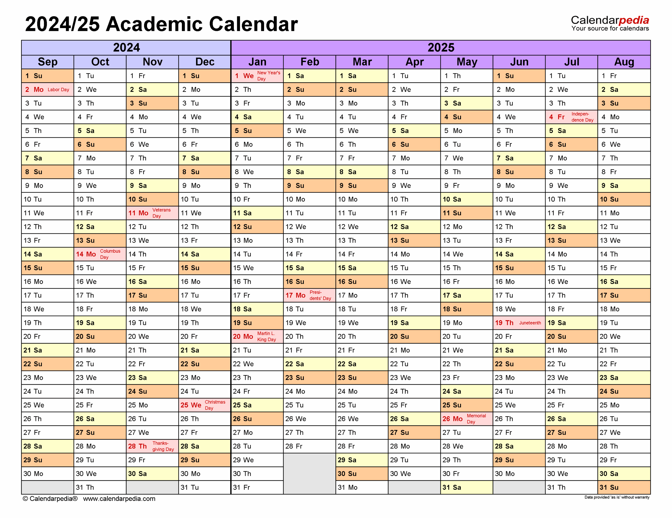 Academic Calendar September 2023 To August 2025