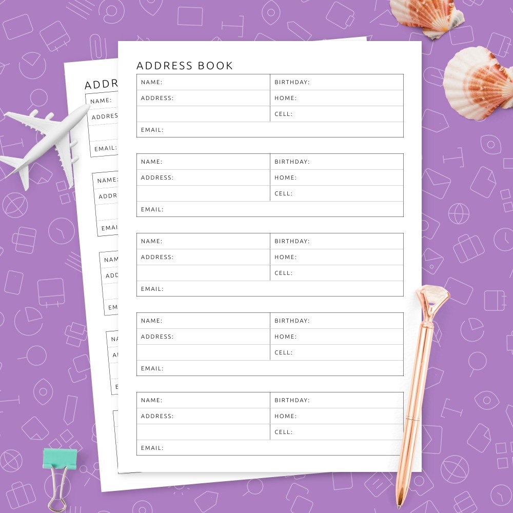 Address Book Template Template Printable PDF Address Book Template Template Printable PDF