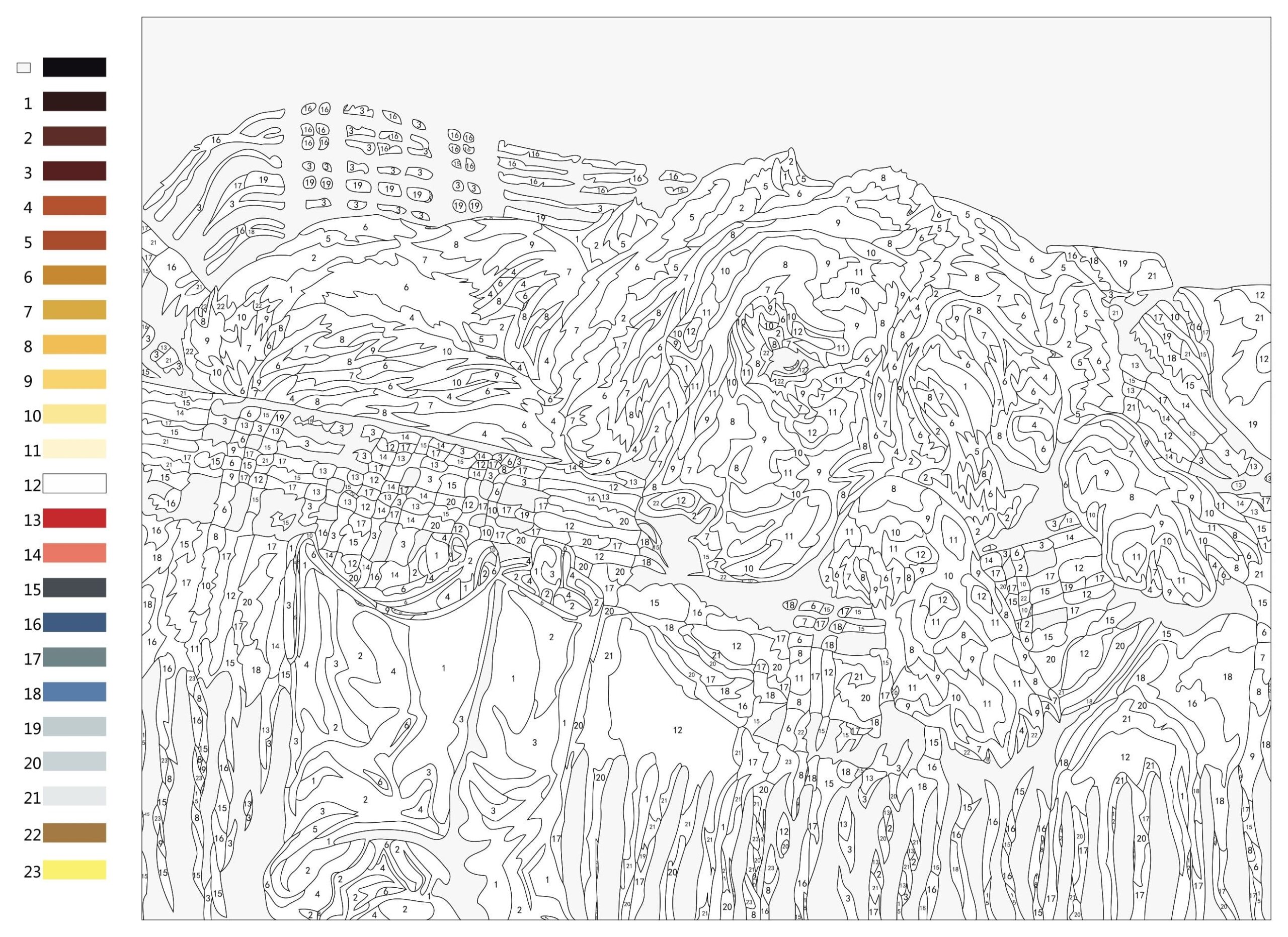 Adult Paint By Numbers 20 Free PDF Printables Printablee