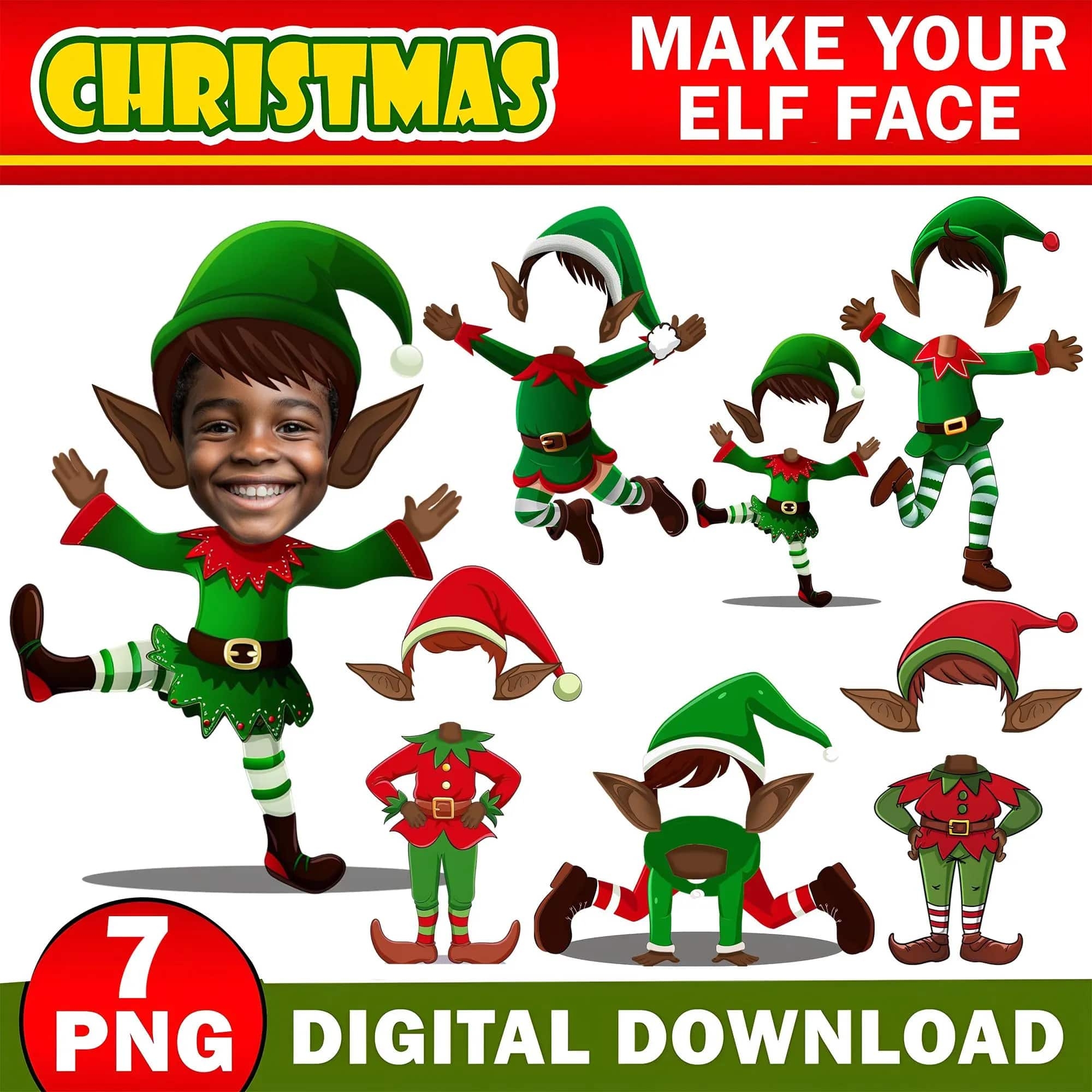 Afro American DIY Elf Yourself PNG
