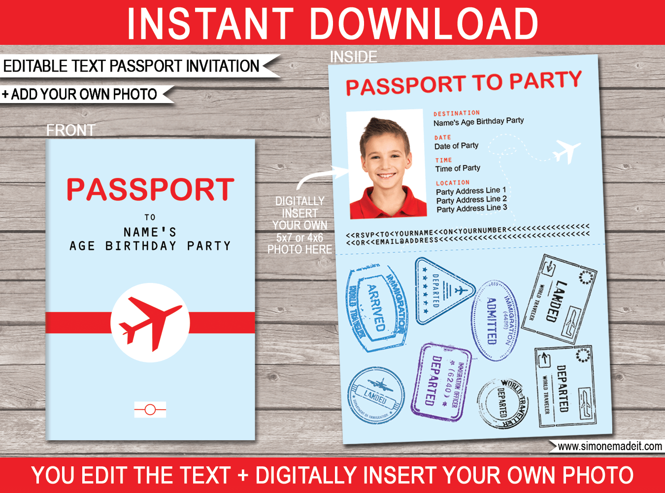 Airplane Party Passport Invitations Template Airplane Party Passport Invitations Template