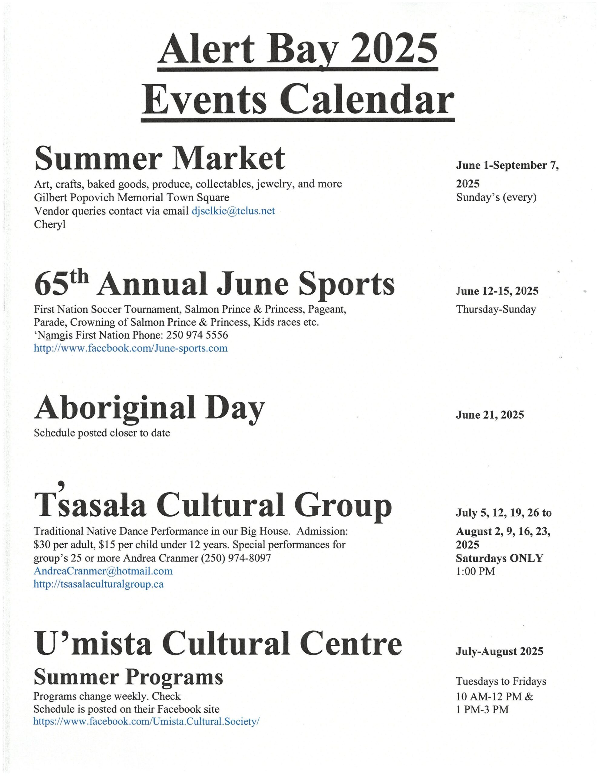 August 2025 Event Calendar August 2025 Event Calendar