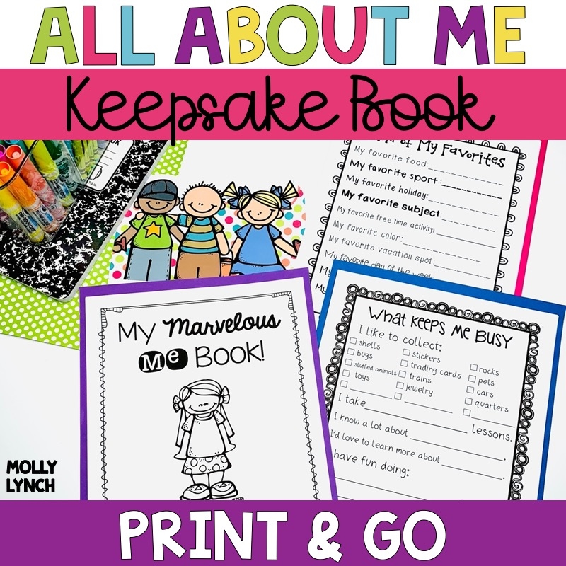 All About Me Book Printable For K 1st U0026 2nd Grade Customizable