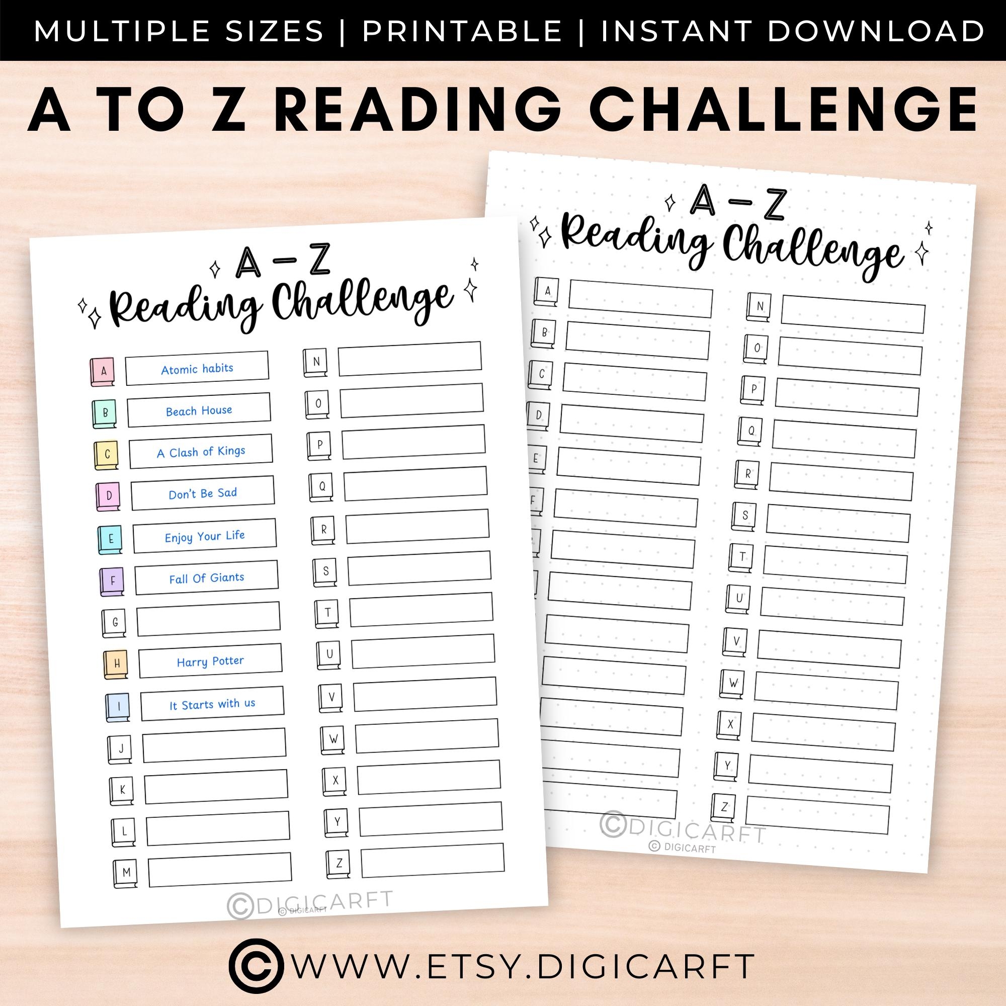 Free Printable Alphabet Reading Challenge Template