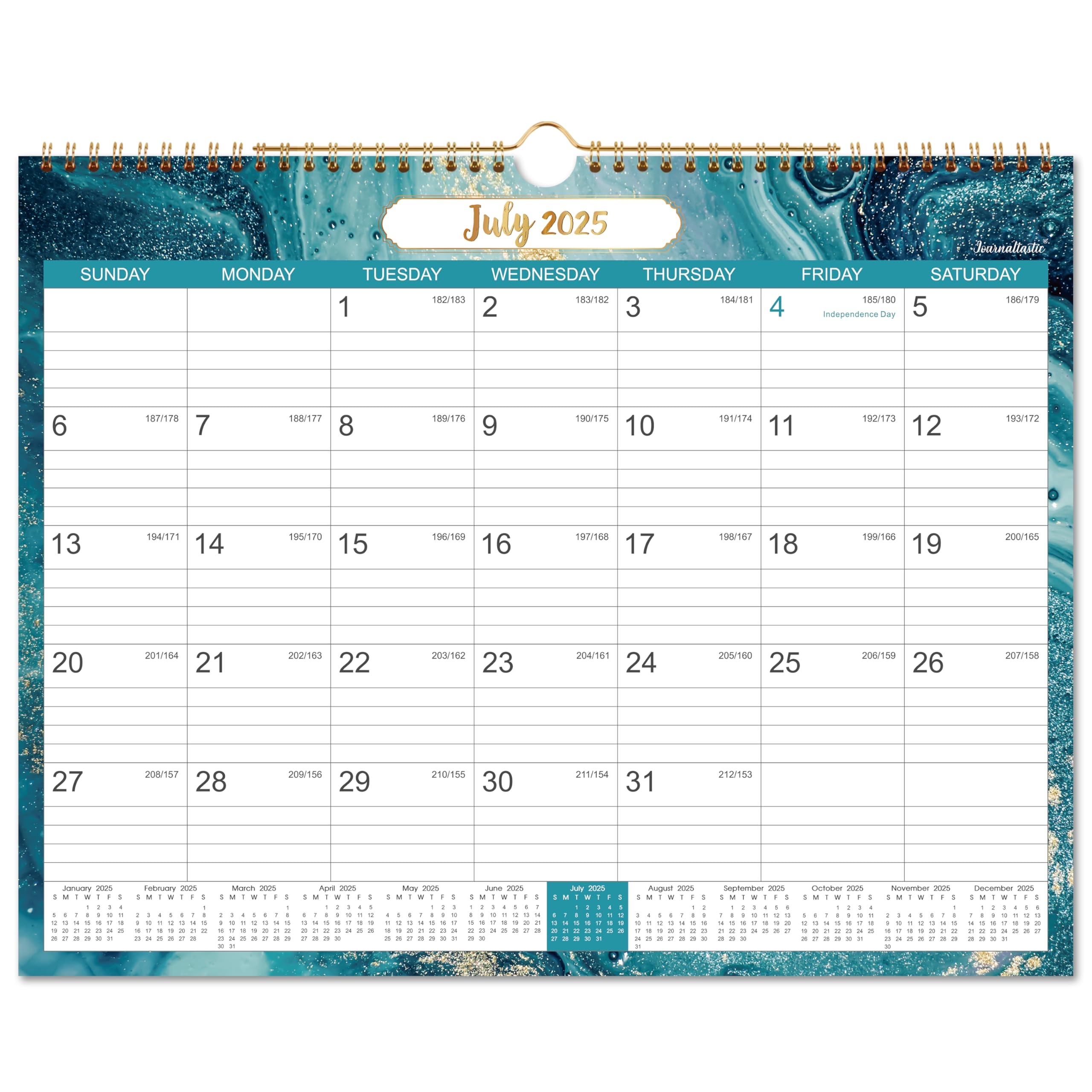 Amazon 2025 2026 Calendar 2025 2026 Wall Calendar With Julian Date Jul 2025 Dec 2026 Twin Wire Bound 14 76 x 11 6 Thick Paper Perfect For Organizing U0026 Planning 6 Different Background Patterns Office Products