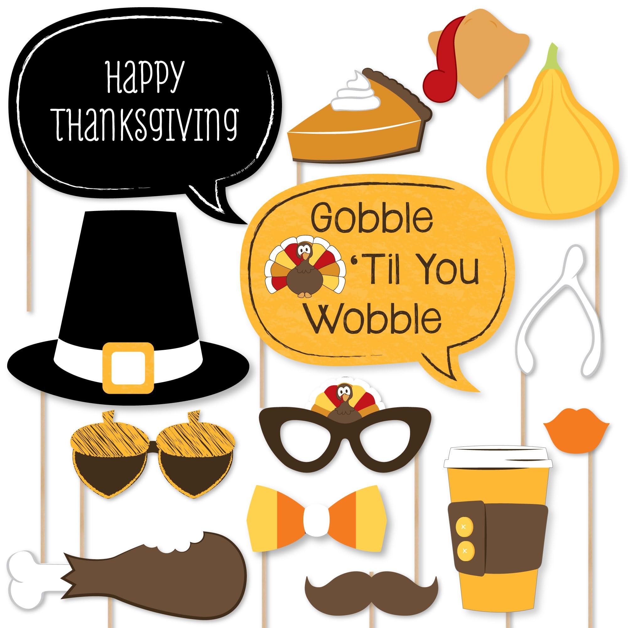 Amazon Big Dot Of Happiness Give Thanks Thanksgiving Party Photo Booth Props Kit 20 Count Home U0026 Kitchen