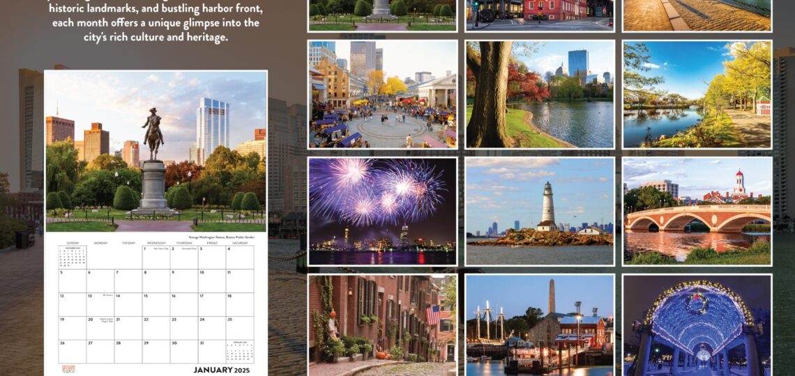 Amazon Boston Calendar 2025 Wall Monthly 12 Month American Made In The USA Office Products