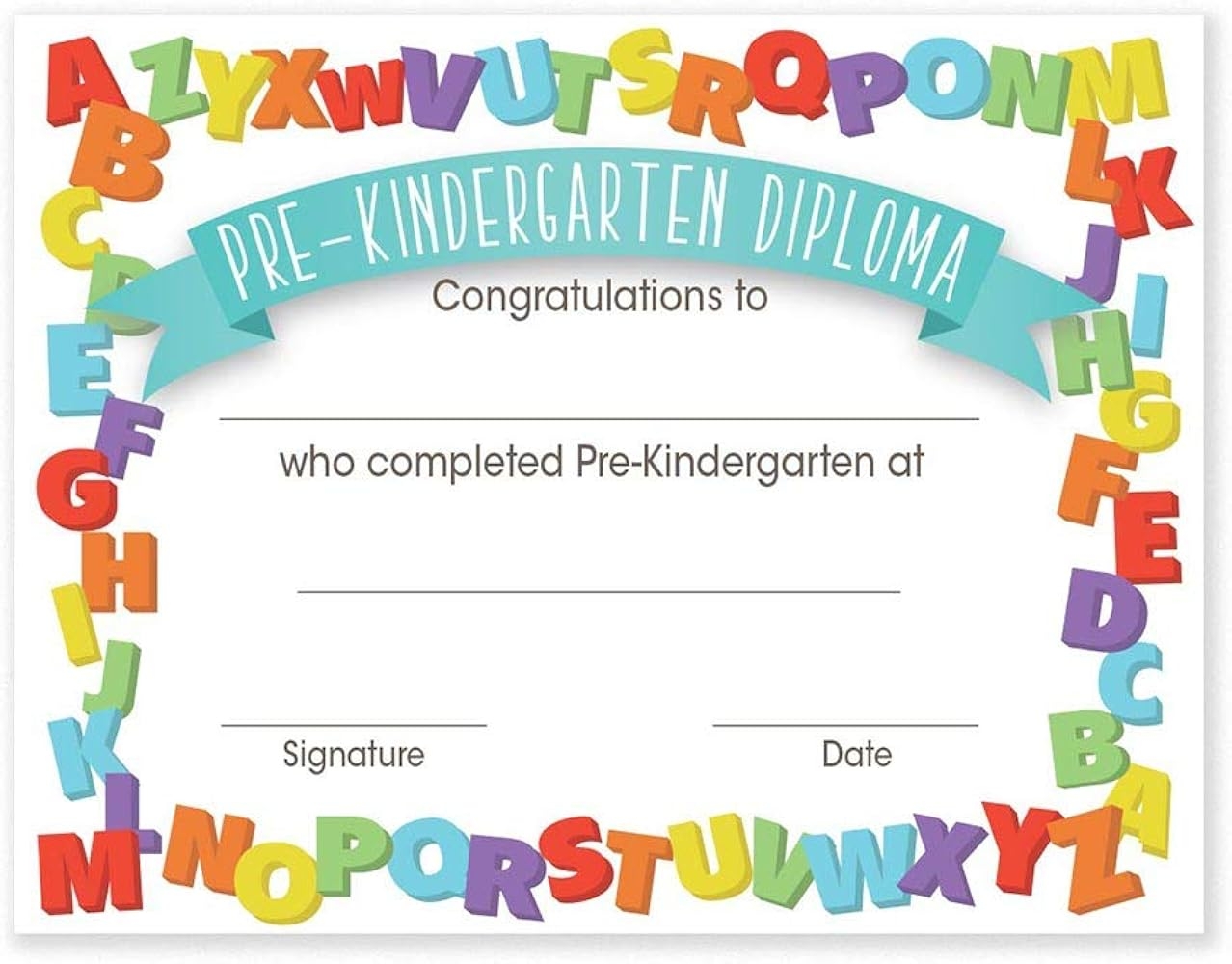 Amazon Happy Graduates Alphabet Border Pre K Diplomas Set Of 30 Early Childhood Education Graduation For Kindergarten Graduation And Preschool Graduation Toys U0026 Games
