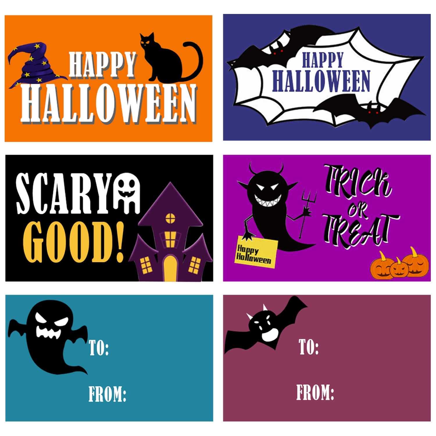 Amazon Happy Halloween Stickers 2x1 5 Inch Trick Or Treat 