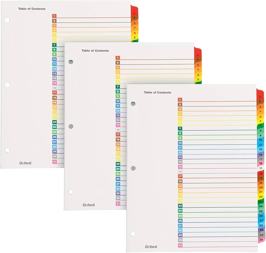 Free Printable 31 Tab Template Free Printable 31 Tab Template
