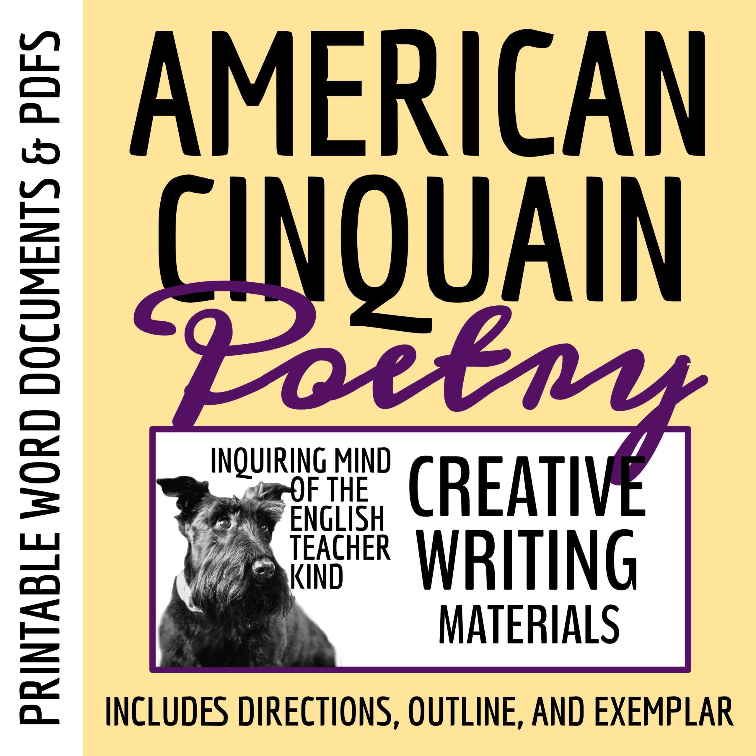 American Cinquain Poem Template For High School Creative Writing Made By Teachers