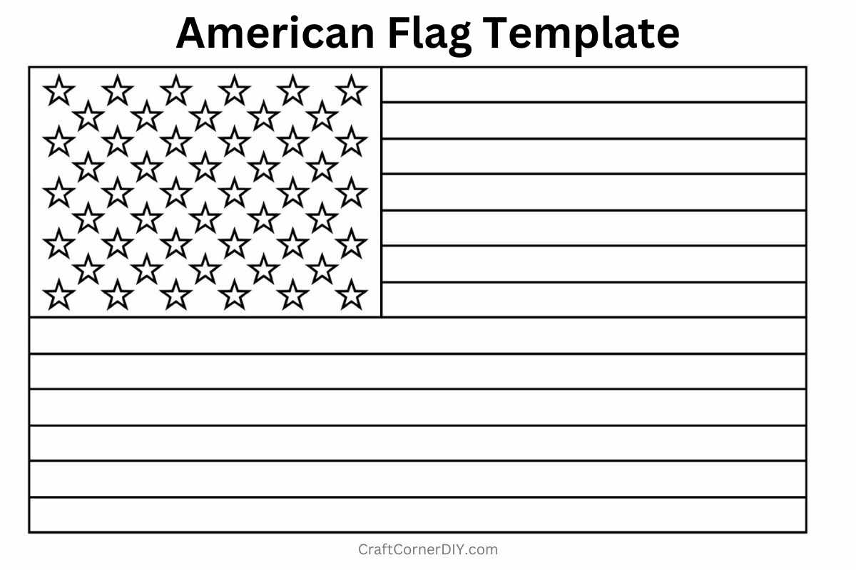 American Flag Template Free Printable Coloring Page Craft Corner DIY