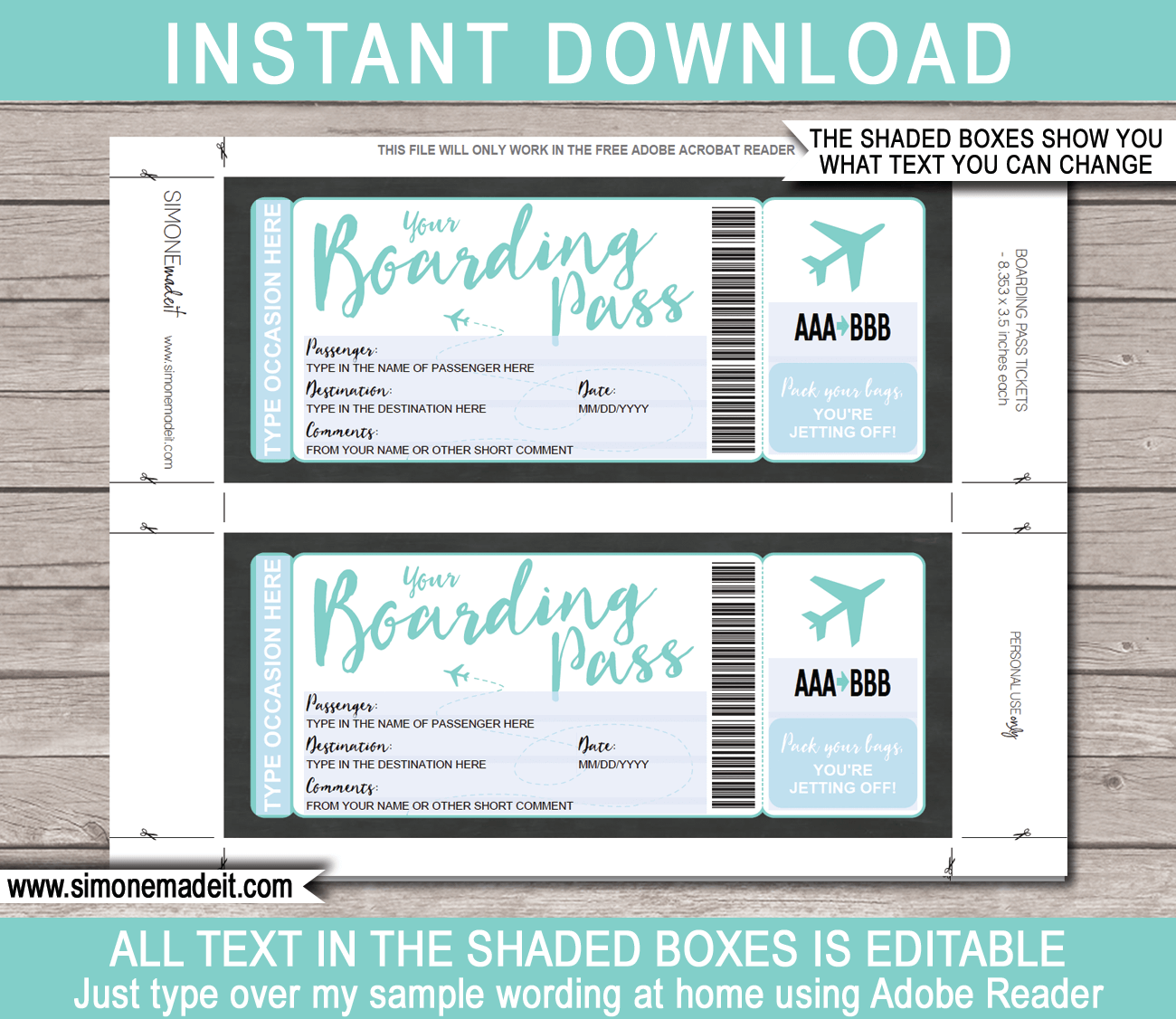 Any Occasion Boarding Pass Colors