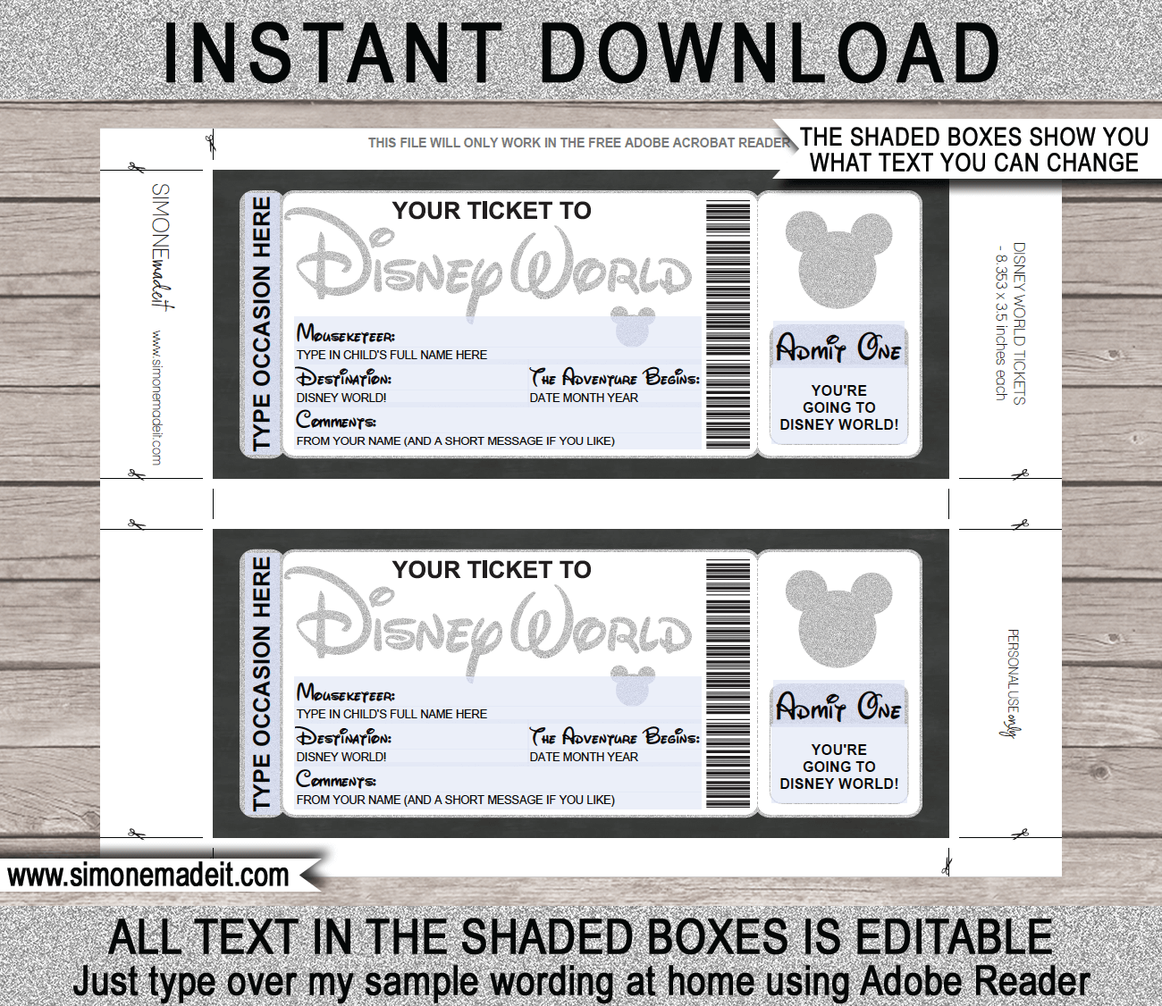 Free Printable Pretend Ticket Template Free Printable Pretend Ticket Template