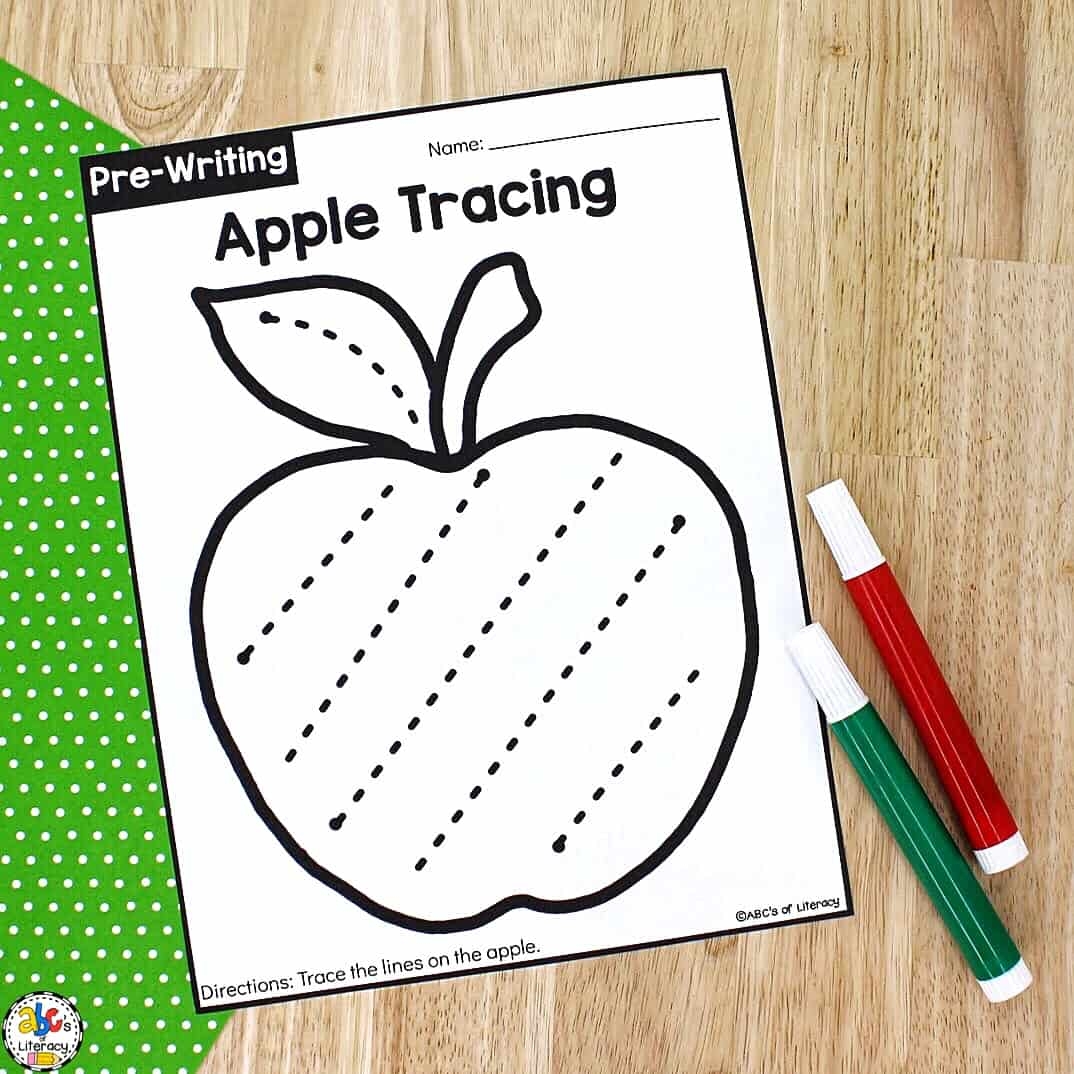 Apple Tracing Worksheets Preschool Worksheets