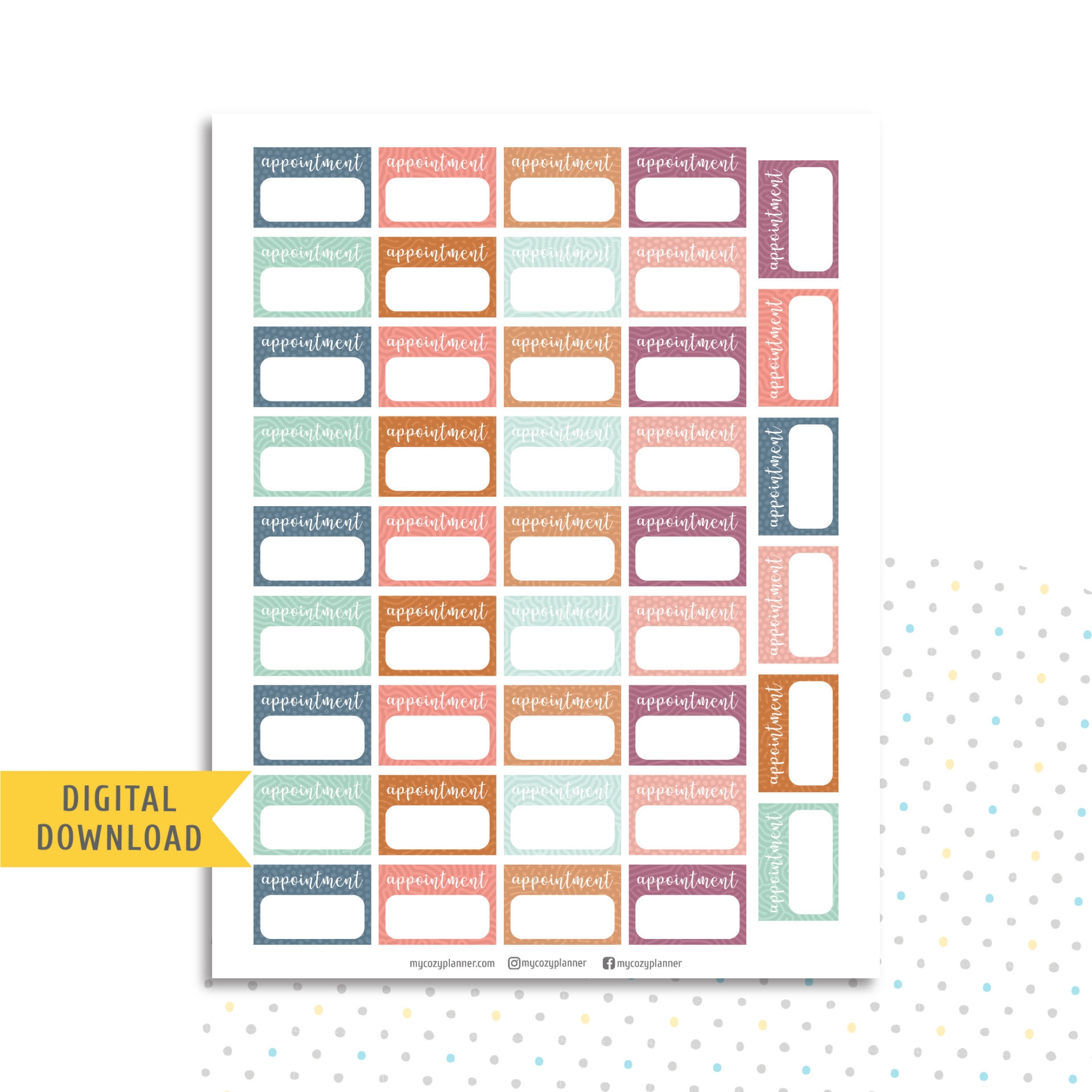 Appointment Reminder Stickers Printable Planner Stickers MY 