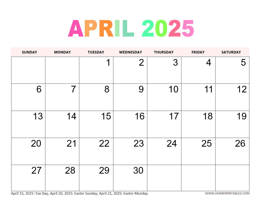 Free Printable Blank Calendars 2025