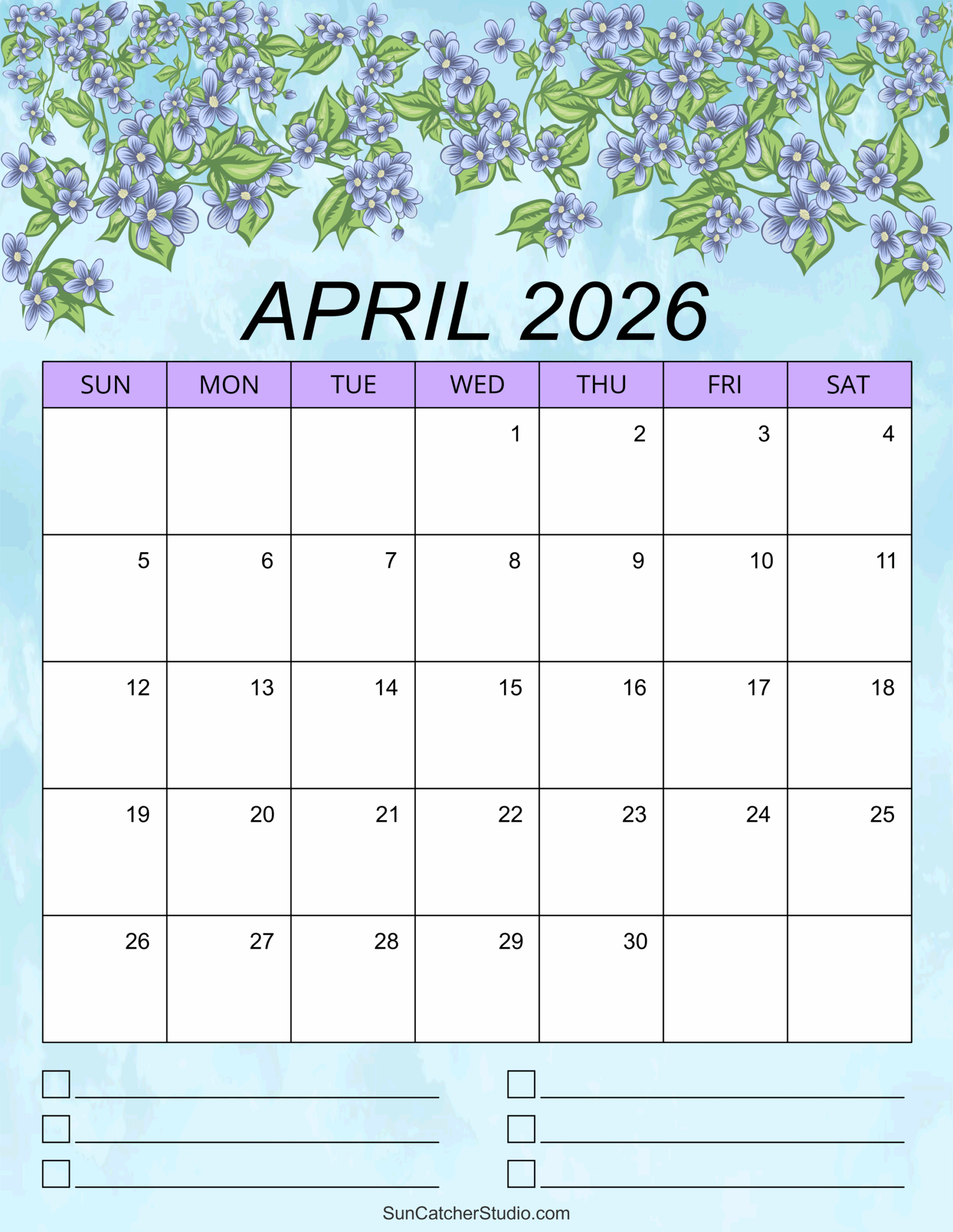 April 2026 Kids Calendar