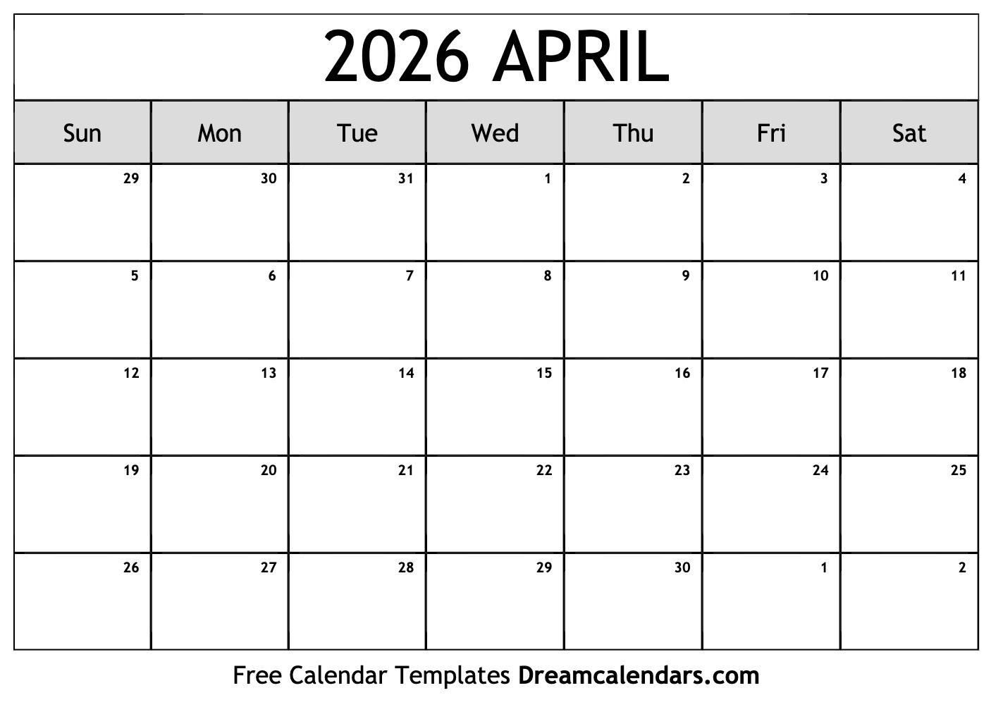 April 2026 Calendar Free Printable With Holidays And Observances April 2026 Calendar Free Printable With Holidays And Observances