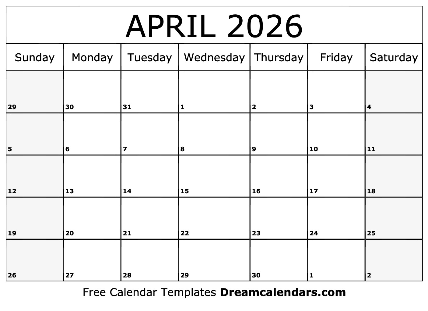 April 2026 Calendar Free Printable With Holidays And Observances April 2026 Calendar Free Printable With Holidays And Observances