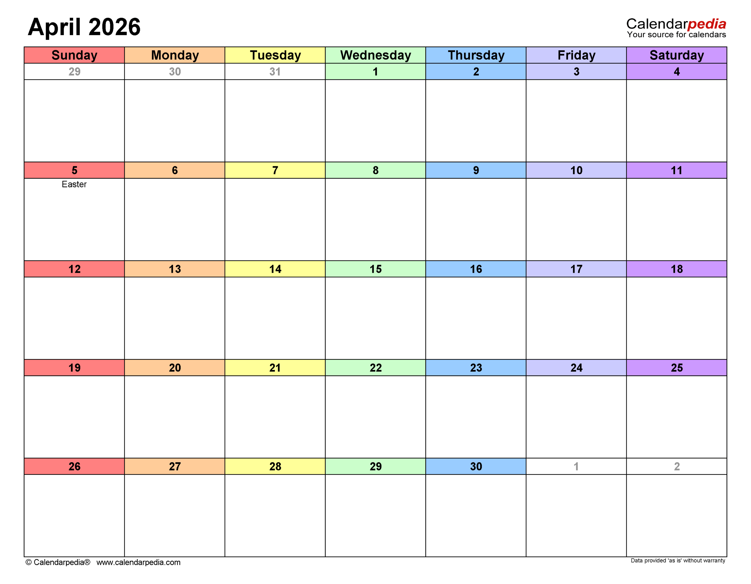 April 2026 Content Calendar April 2026 Content Calendar