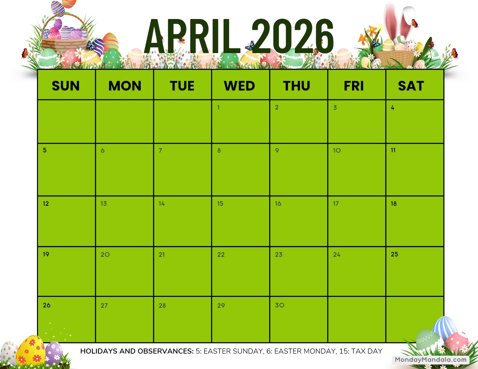 April 2026 Calendars Free PDF Printables April 2026 Calendars Free PDF Printables