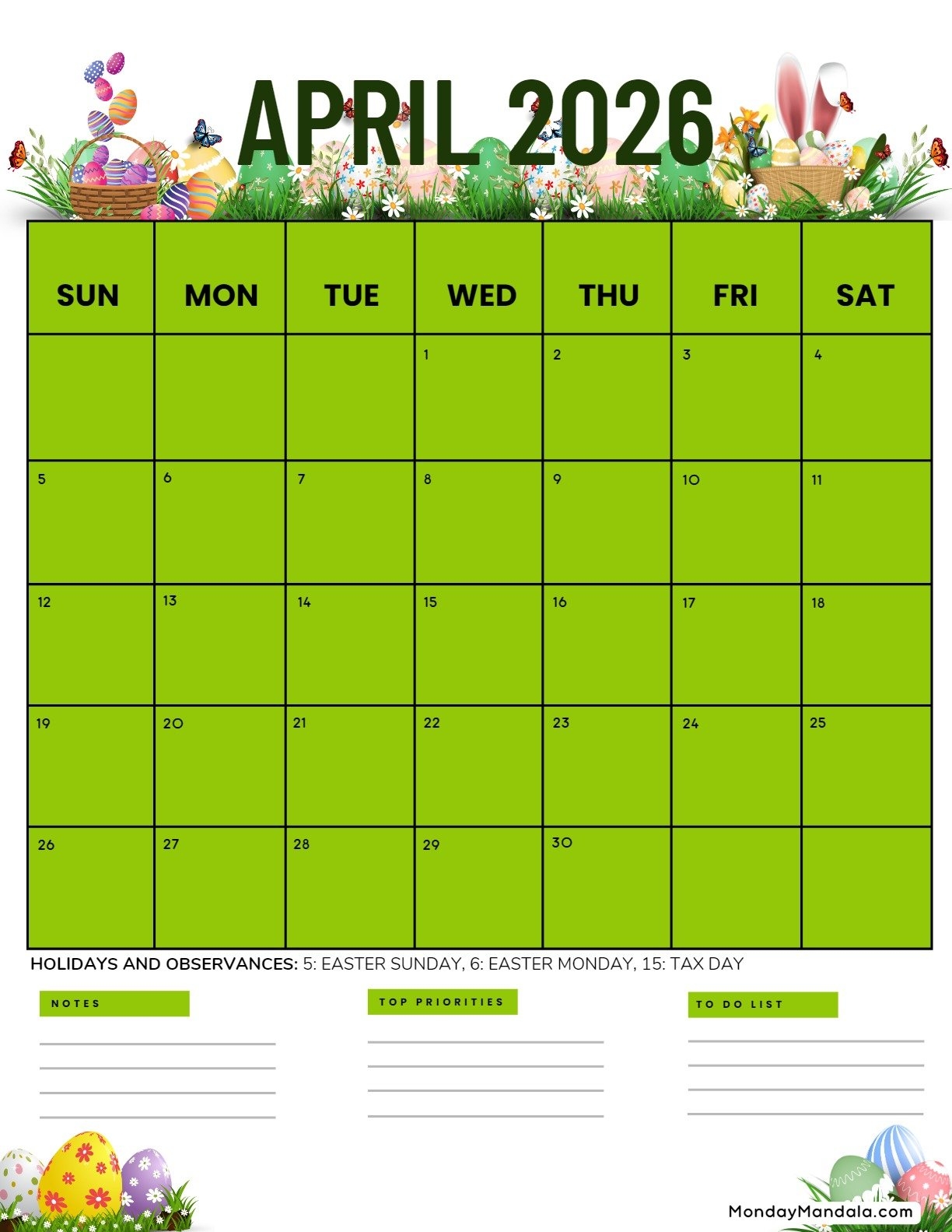 April 2026 Calendars Free PDF Printables April 2026 Calendars Free PDF Printables