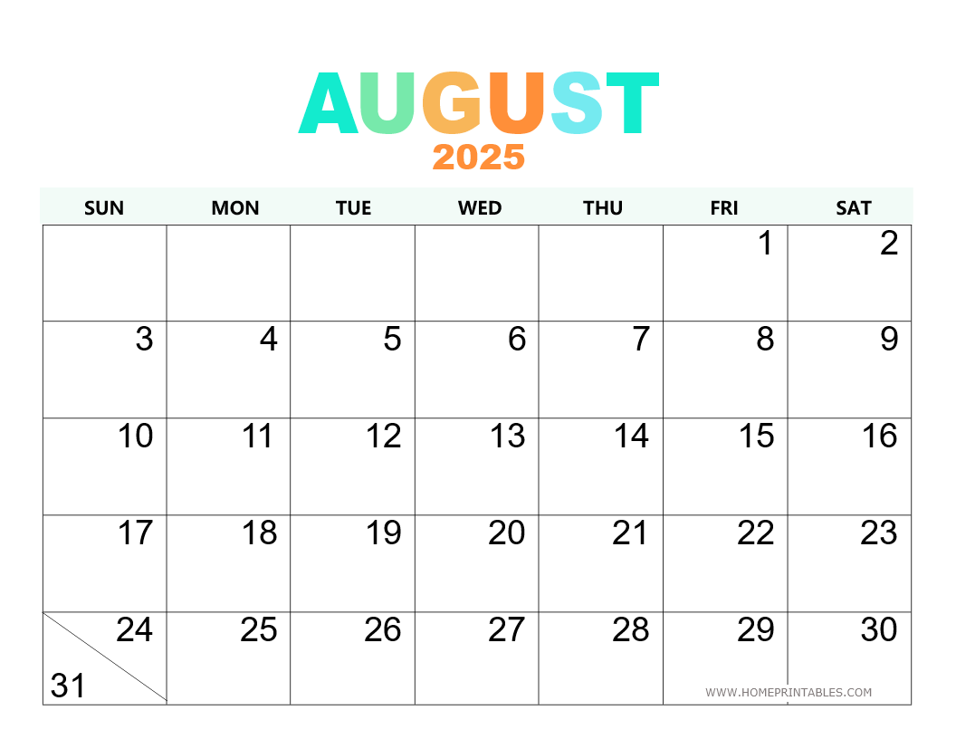 August 2025 Calendar 30 Best Free Printables For You Home 