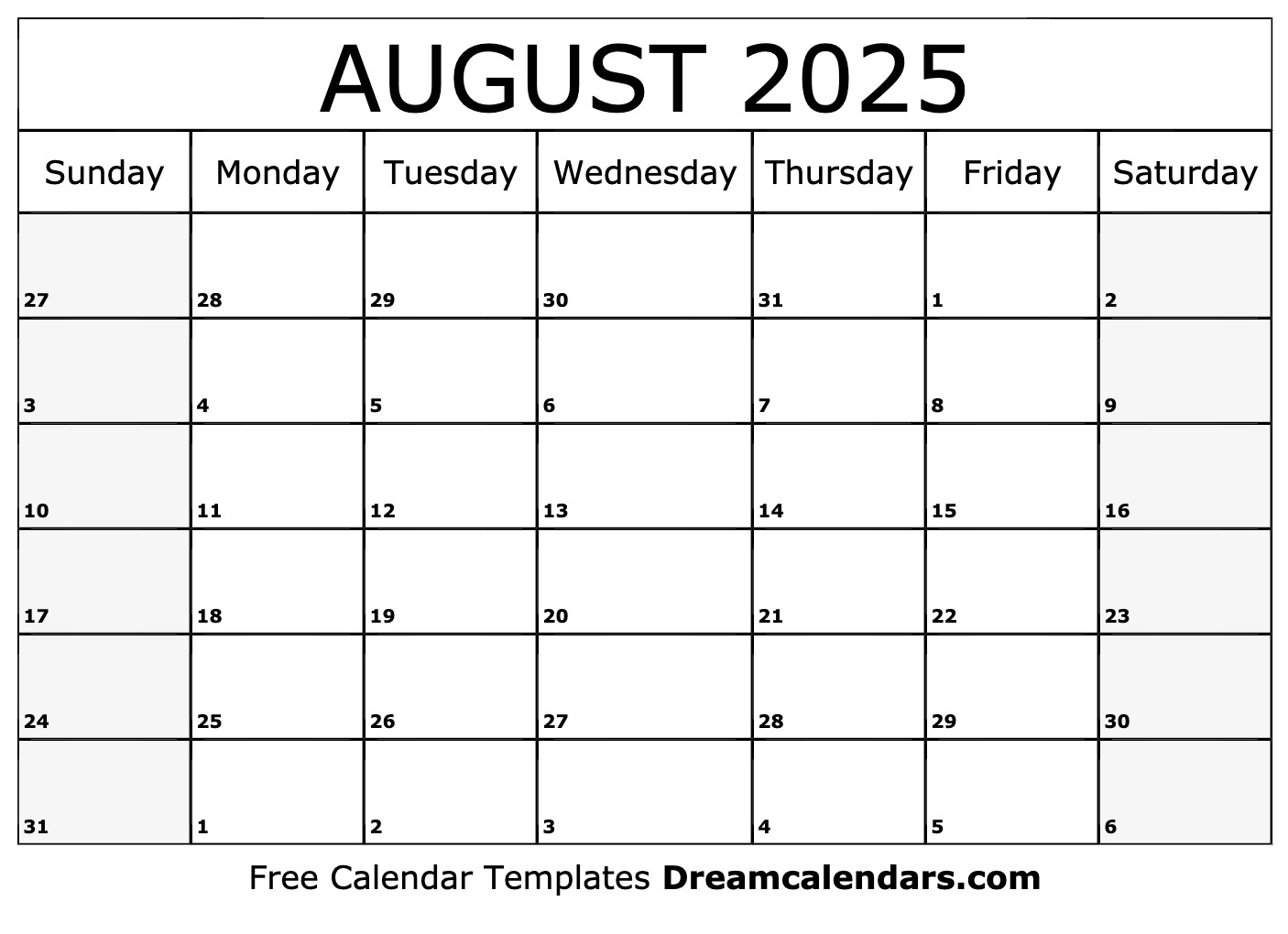August 2025 Calendar Free Printable With Holidays And Observances August 2025 Calendar Free Printable With Holidays And Observances