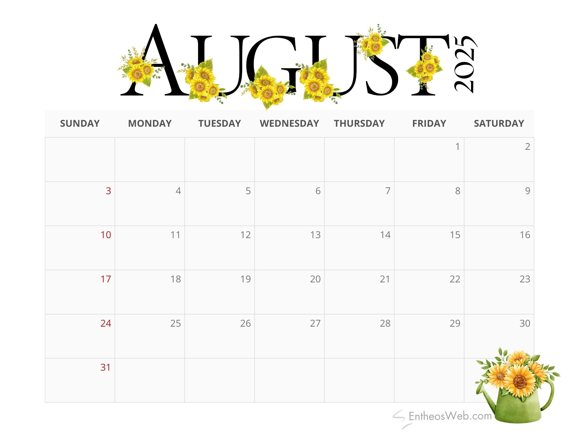 August 2025 Calendar Social Media