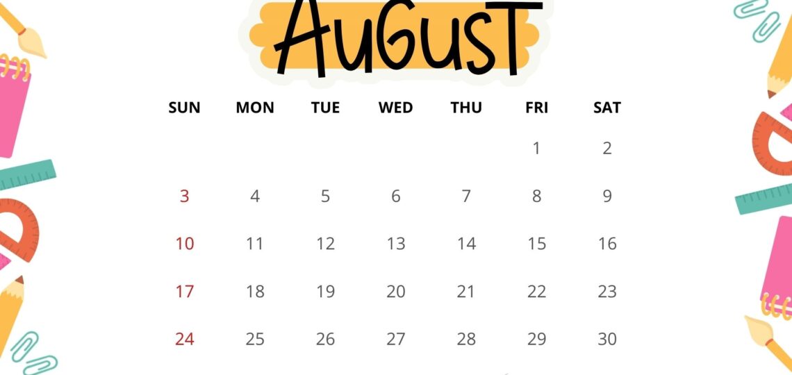 August 2025 Calendar Printables EntheosWeb