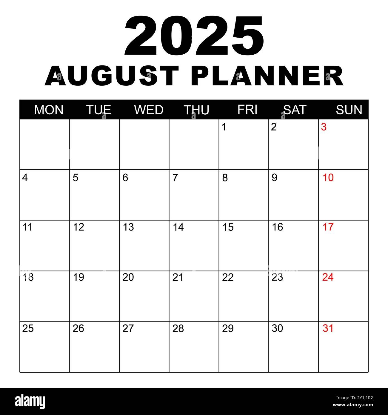 August 2025 Calendar Week Starts On Monday Blank Calendar  August 2025 Calendar Week Starts On Monday Blank Calendar