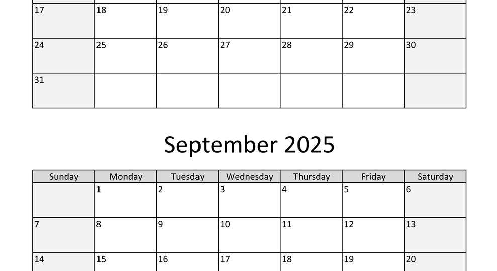 August And September 2025 Calendar WikiDates
