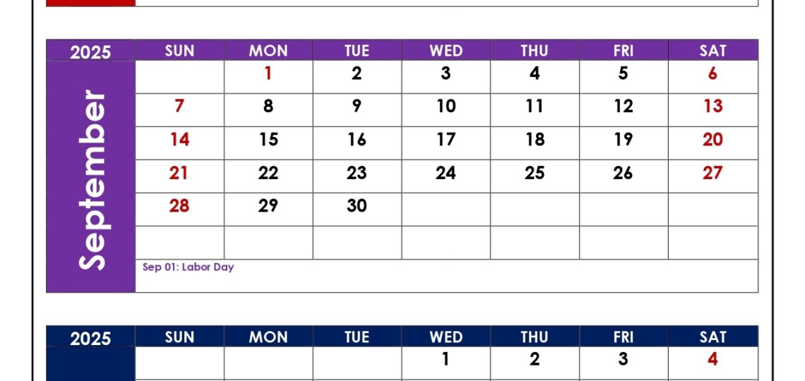 August To October 2025 Calendar Printable PDF Three Months Calendar