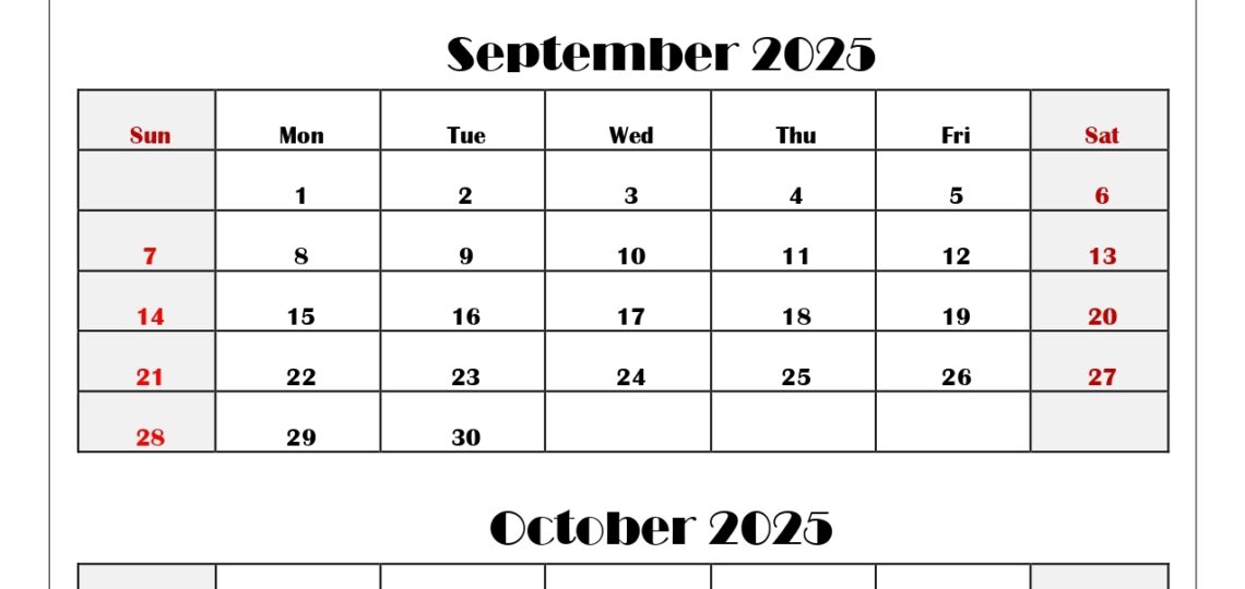 August To October 2025 Calendar Printable PDF Three Months Calendar
