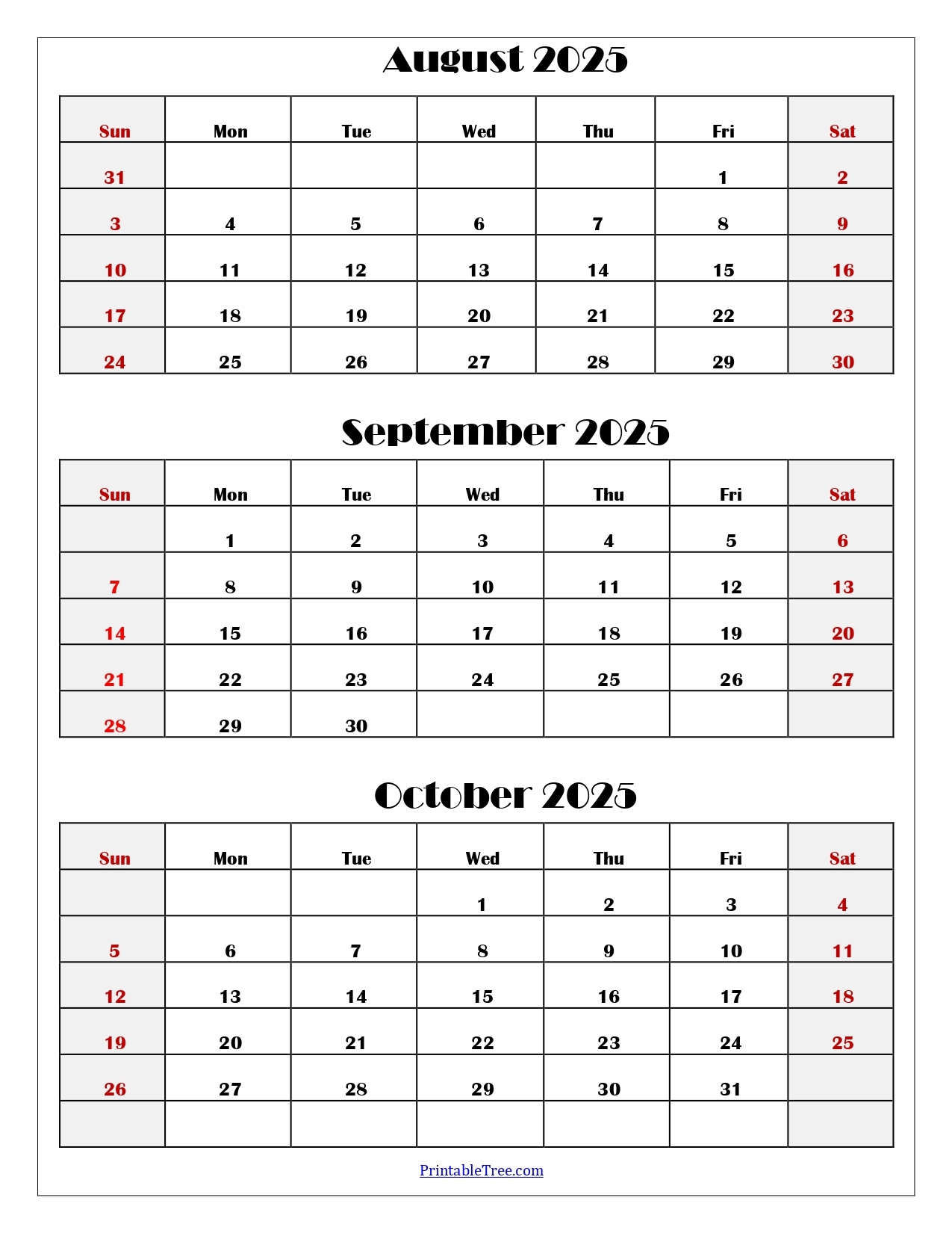 August To October 2025 Calendar Printable PDF Three Months Calendar August To October 2025 Calendar Printable PDF Three Months Calendar