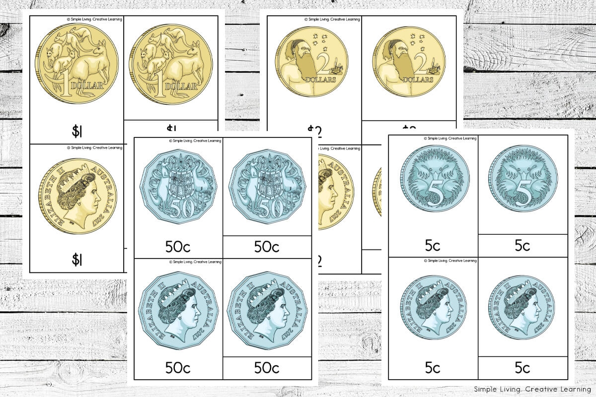 Australian Money Cards Simple Living Creative Learning