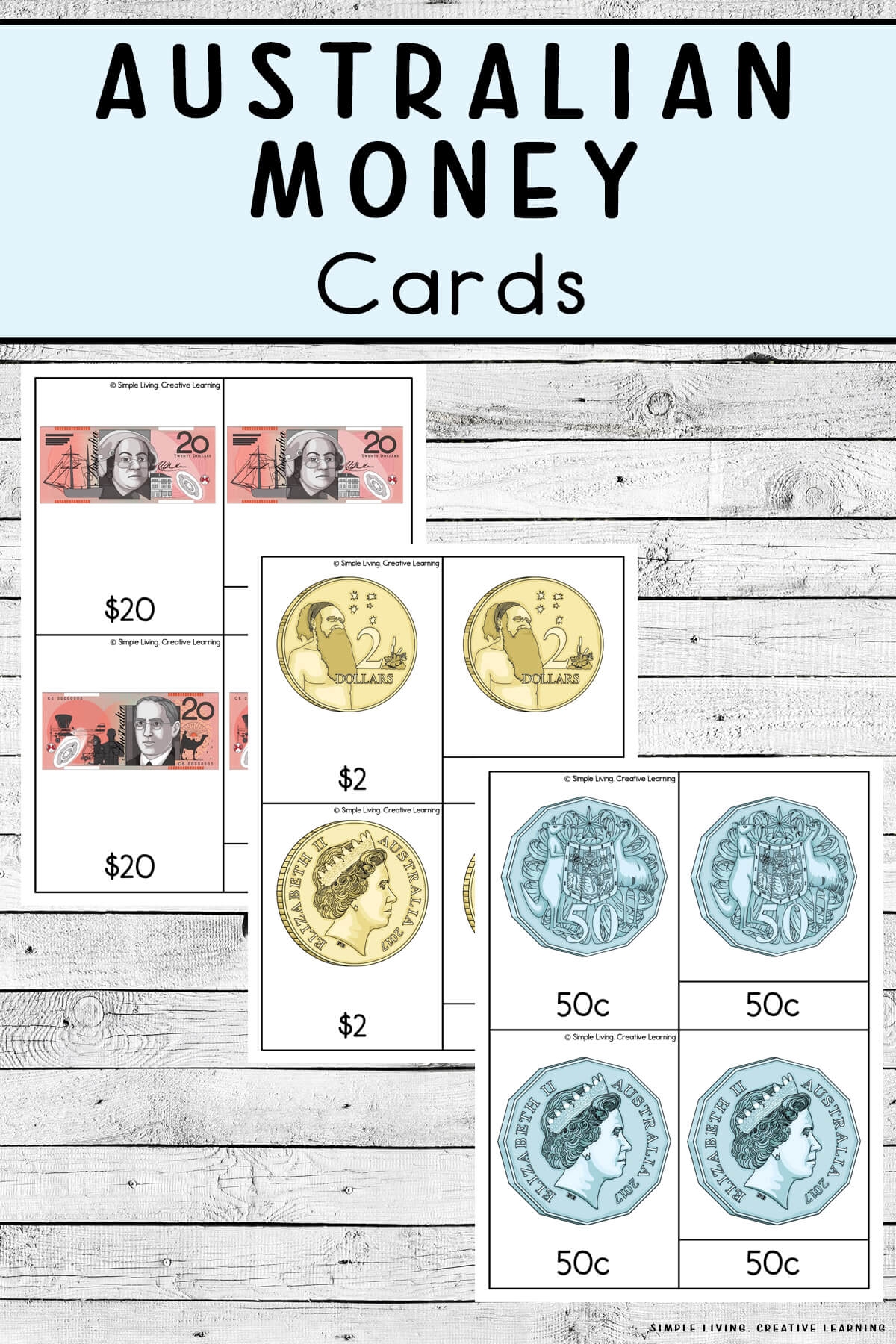 Australian Money Cards Simple Living Creative Learning