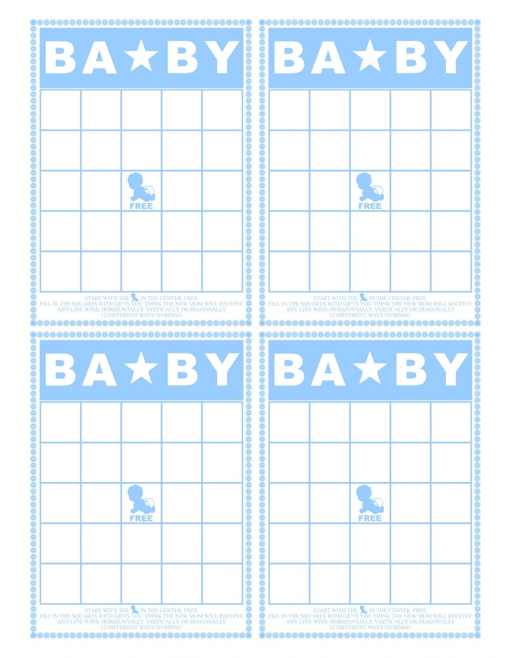 Baby Bingo Printable The Scrap Shoppe