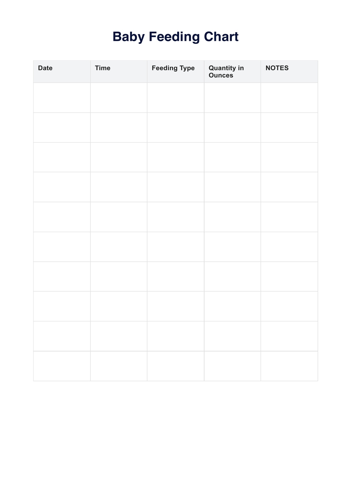 Free Printable Baby Schedule Template