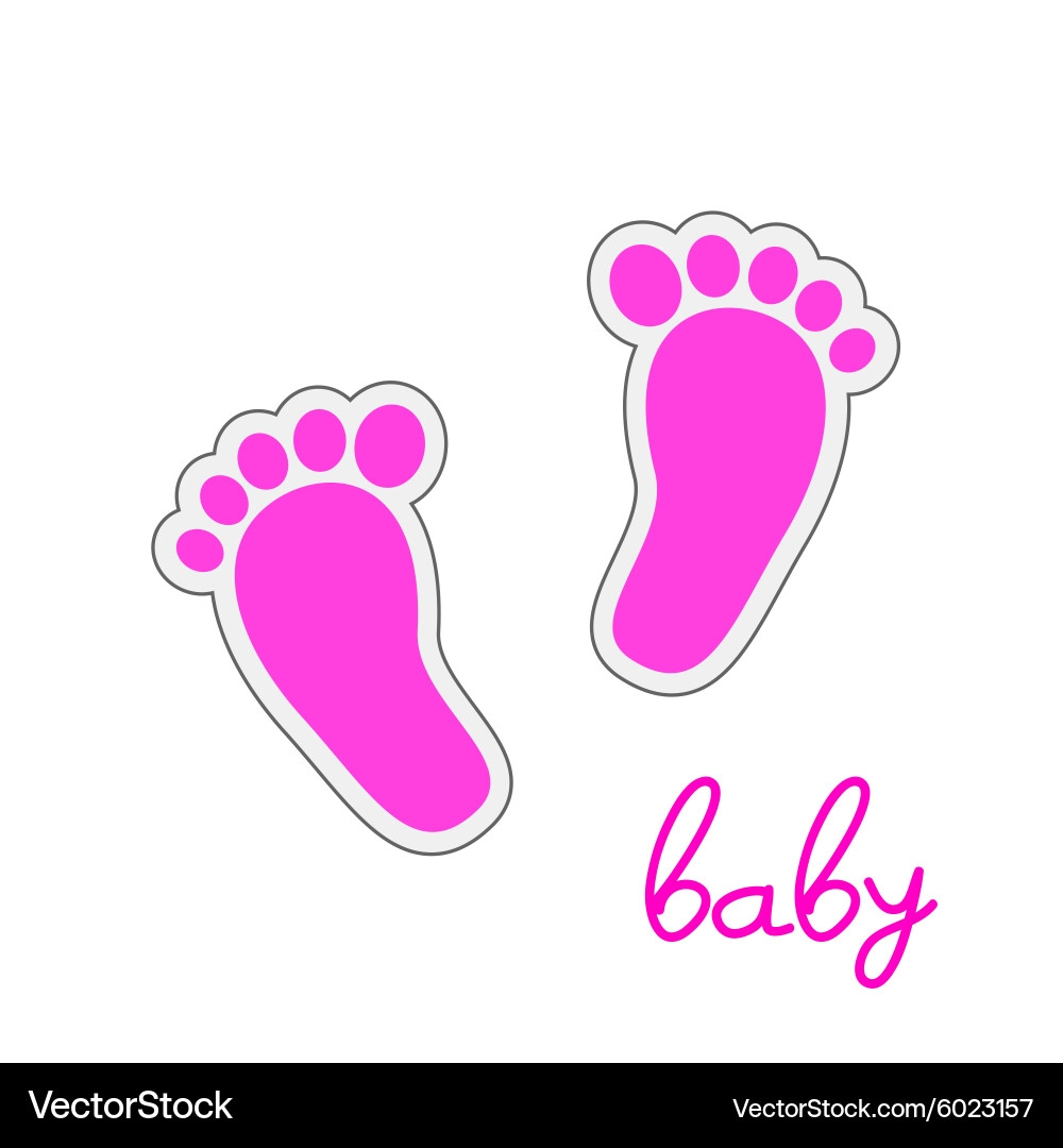 Baby Feet Pink Royalty Free Vector Image VectorStock