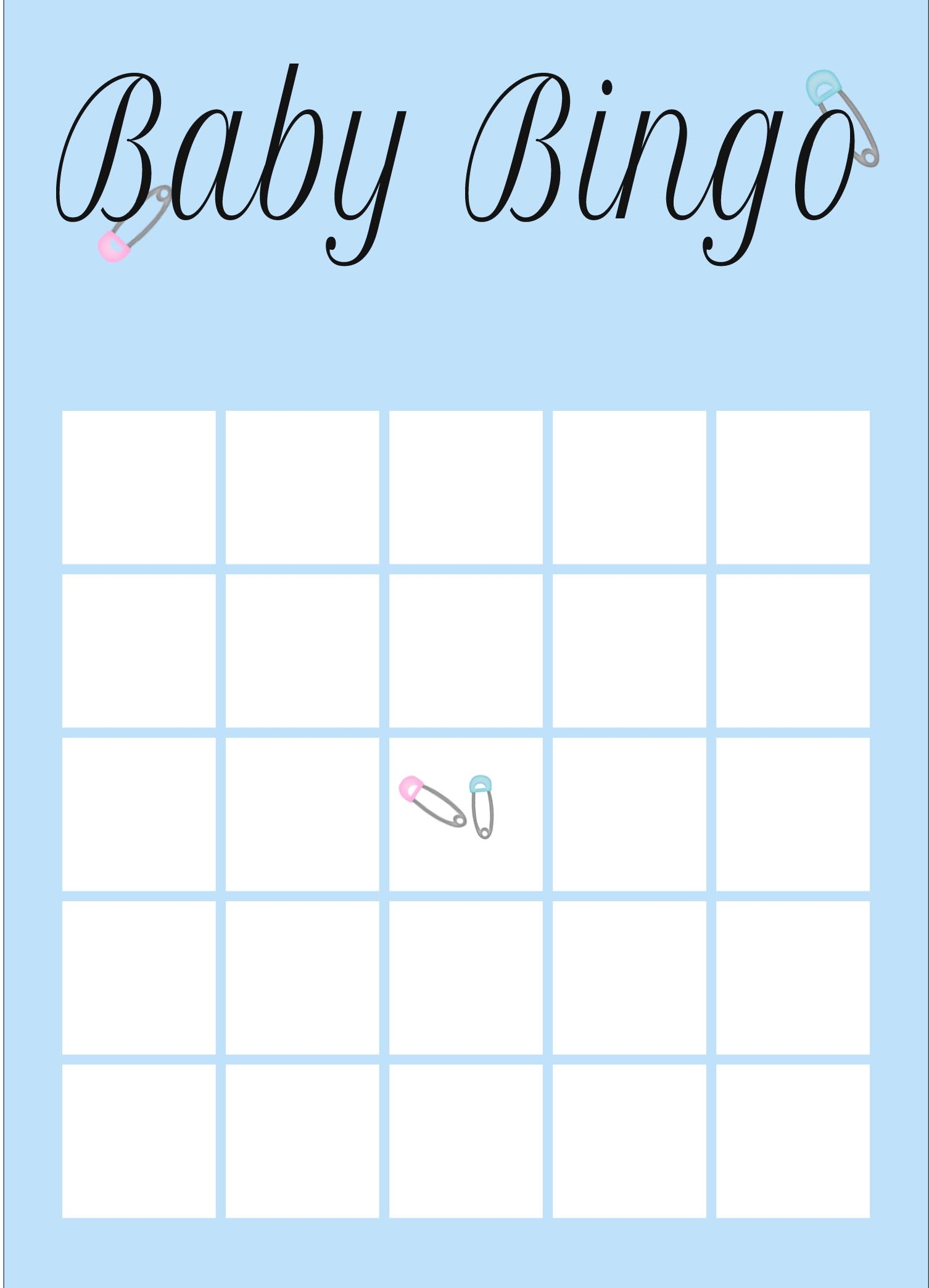 Free Printable Baby Bingo Blank Cards Free Printable Baby Bingo Blank Cards