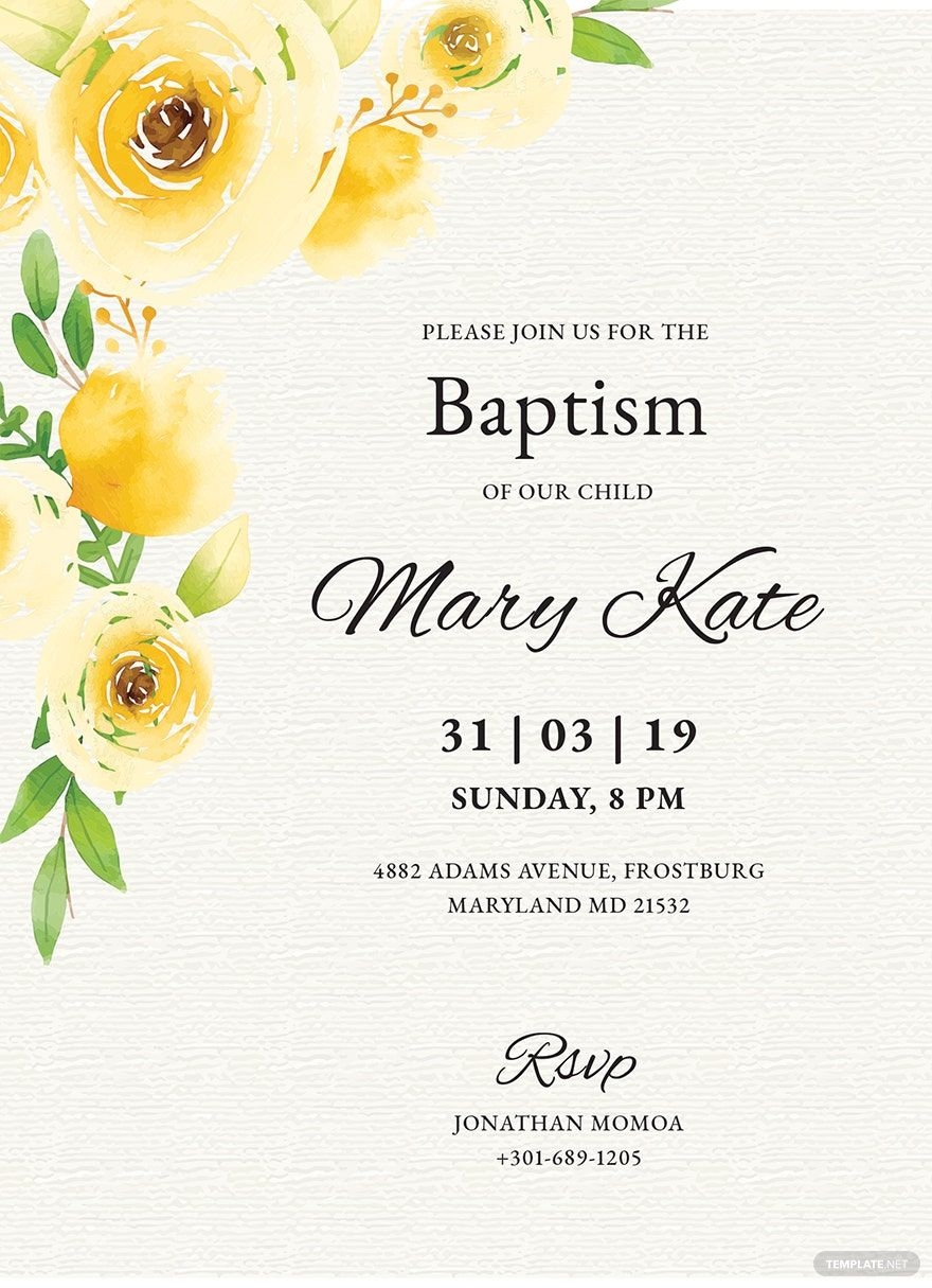 Free Printable Baptism Invitation Template